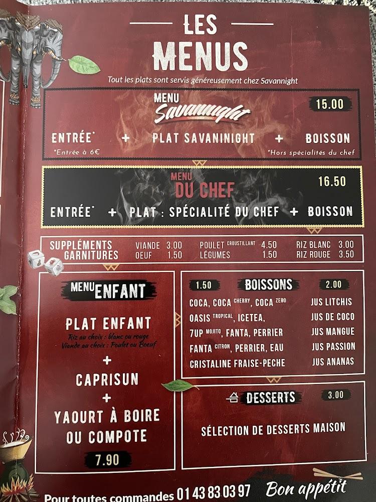 Savannight - Menu Image 2